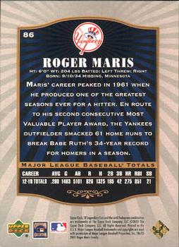 2001 SP Legendary Cuts #86 Roger Maris Back