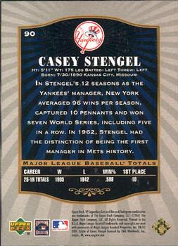 2001 SP Legendary Cuts #90 Casey Stengel Back