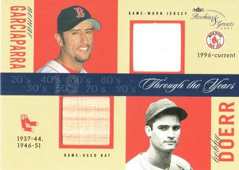 2003 Fleer Rookies & Greats - Through the Years Game Used Dual #TY-NGBD Nomar Garciaparra / Bobby Doerr Front