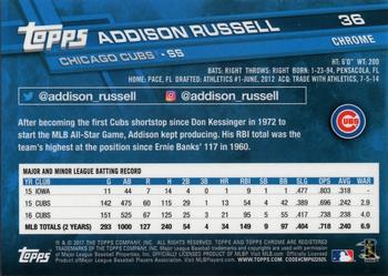 2017 Topps Chrome #36 Addison Russell Back