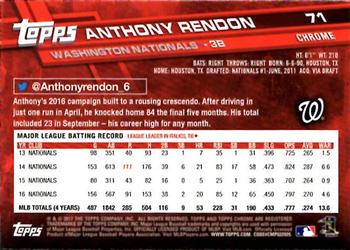 2017 Topps Chrome #71 Anthony Rendon Back