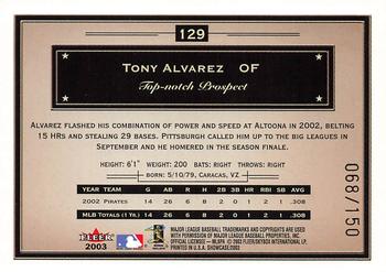 2003 Fleer Showcase - Legacy #129 Tony Alvarez Back