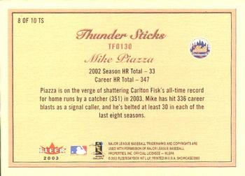 2003 Fleer Showcase - Thunder Sticks #8TS Mike Piazza Back
