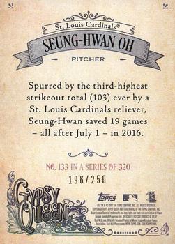 2017 Topps Gypsy Queen - Purple #133 Seung-Hwan Oh Back