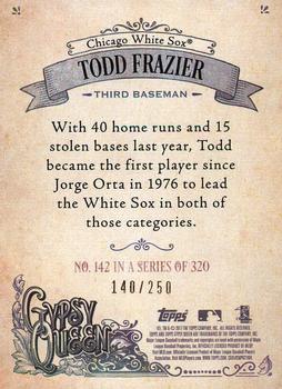 2017 Topps Gypsy Queen - Purple #142 Todd Frazier Back