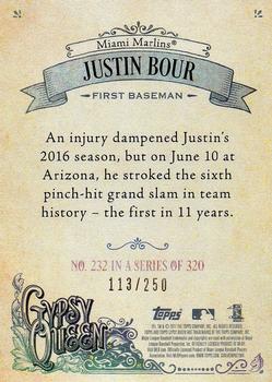 2017 Topps Gypsy Queen - Purple #232 Justin Bour Back