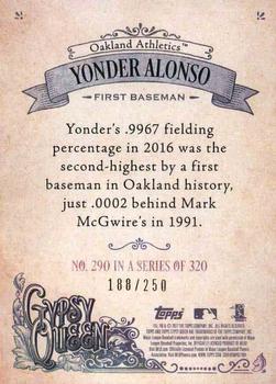 2017 Topps Gypsy Queen - Purple #290 Yonder Alonso Back