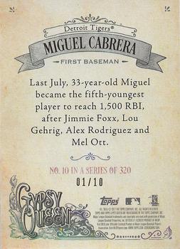 2017 Topps Gypsy Queen - Red #10 Miguel Cabrera Back