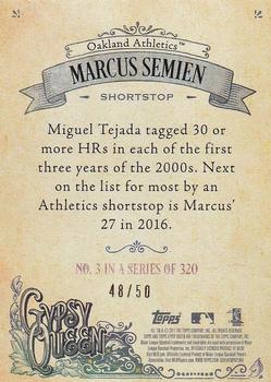 2017 Topps Gypsy Queen - Black and White #3 Marcus Semien Back
