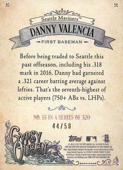2017 Topps Gypsy Queen - Black and White #15 Danny Valencia Back