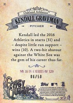 2017 Topps Gypsy Queen - Black and White #18 Kendall Graveman Back