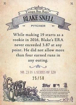 2017 Topps Gypsy Queen - Black and White #23 Blake Snell Back