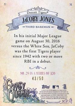 2017 Topps Gypsy Queen - Black and White #29 JaCoby Jones Back