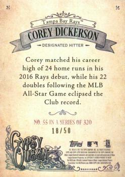 2017 Topps Gypsy Queen - Black and White #55 Corey Dickerson Back