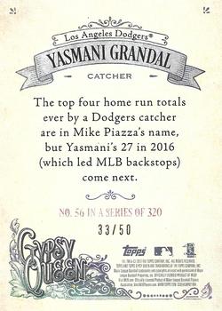 2017 Topps Gypsy Queen - Black and White #56 Yasmani Grandal Back