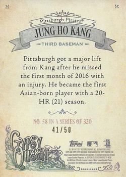 2017 Topps Gypsy Queen - Black and White #58 Jung Ho Kang Back