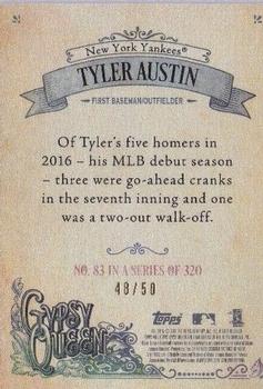 2017 Topps Gypsy Queen - Black and White #83 Tyler Austin Back
