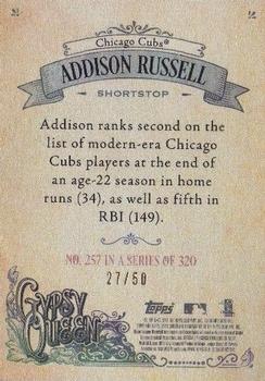 2017 Topps Gypsy Queen - Black and White #257 Addison Russell Back