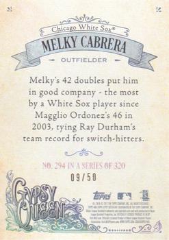2017 Topps Gypsy Queen - Black and White #294 Melky Cabrera Back