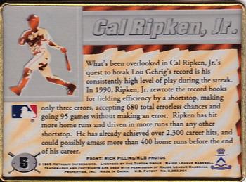 1995 Metallic Impressions Cal Ripken Iron Oriole #5 Cal Ripken Jr. Back