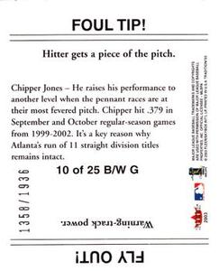 2003 Fleer Tradition - Black/White Goudey #10 B/W G Chipper Jones Back