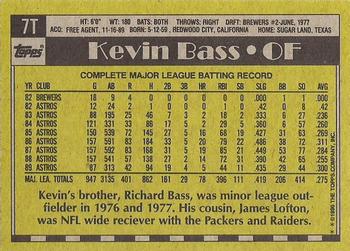 1990 Topps Traded - Gray Card Stock (Pack Version) #7T Kevin Bass Back