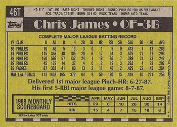 1990 Topps Traded - Gray Card Stock (Pack Version) #46T Chris James Back