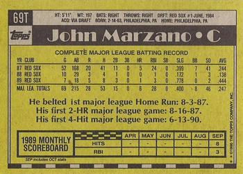 1990 Topps Traded - Gray Card Stock (Pack Version) #69T John Marzano Back
