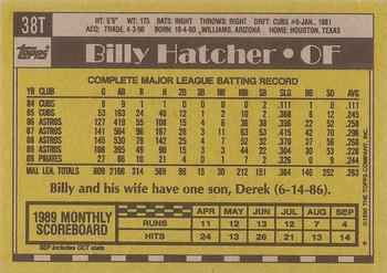 1990 Topps Traded - Gray Card Stock (Pack Version) #38T Billy Hatcher Back