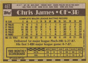 1990 Topps Traded - Gray Card Stock (Pack Version) #46T Chris James Back