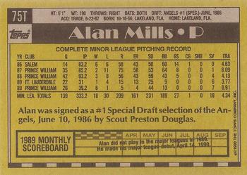 1990 Topps Traded - Gray Card Stock (Pack Version) #75T Alan Mills Back