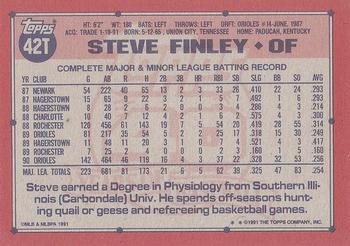 1991 Topps Traded - Gray Card Stock (Pack Version) #42T Steve Finley Back