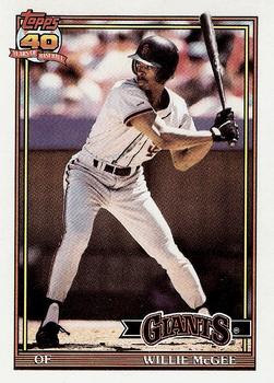 1991 Topps Traded - Gray Card Stock (Pack Version) #76T Willie McGee Front