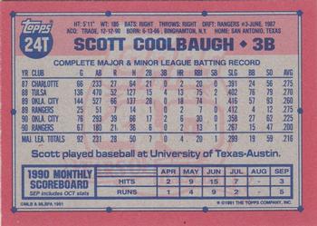 1991 Topps Traded - Gray Card Stock (Pack Version) #24T Scott Coolbaugh Back