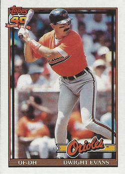 1991 Topps Traded - Gray Card Stock (Pack Version) #37T Dwight Evans Front