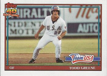 1991 Topps Traded - Gray Card Stock (Pack Version) #50T Todd Greene Front