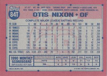 1991 Topps Traded - Gray Card Stock (Pack Version) #84T Otis Nixon Back