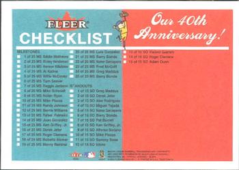2003 Fleer Tradition - Checklists #NNO Derek Jeter Back