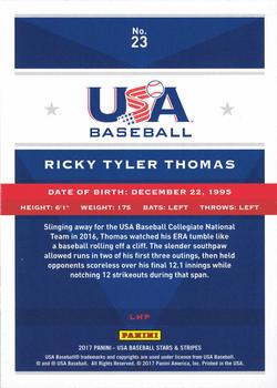 2017 Panini USA Baseball Stars & Stripes - Longevity #23 Ricky Tyler Thomas Back