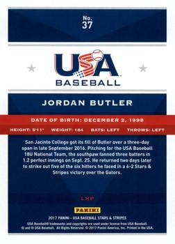 2017 Panini USA Baseball Stars & Stripes - Longevity #37 Jordan Butler Back