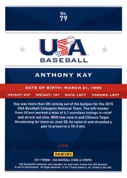 2017 Panini USA Baseball Stars & Stripes - Longevity #79 Anthony Kay Back