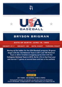2017 Panini USA Baseball Stars & Stripes - Longevity #91 Bryson Brigman Back
