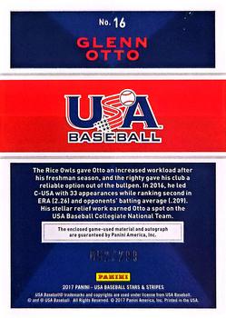 2017 Panini USA Baseball Stars & Stripes - Signatures #16 Glenn Otto Back