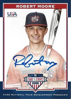 2017 Panini USA Baseball Stars & Stripes - 14U National Team Signatures #12 Robert Moore Front