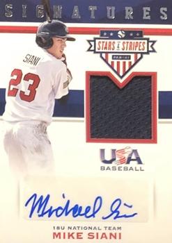 2017 Panini USA Baseball Stars & Stripes - USA BB Jumbo Swatch Silhouettes Signatures Jerseys #42 Mike Siani Front