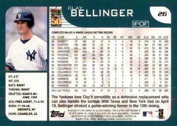 2001 Topps #26 Clay Bellinger Back