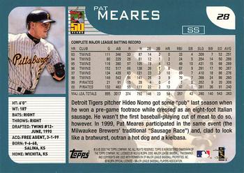 2001 Topps #28 Pat Meares Back