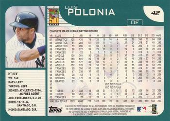 2001 Topps #42 Luis Polonia Back
