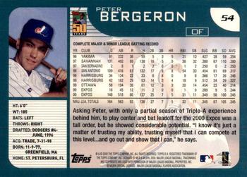 2001 Topps #54 Peter Bergeron Back