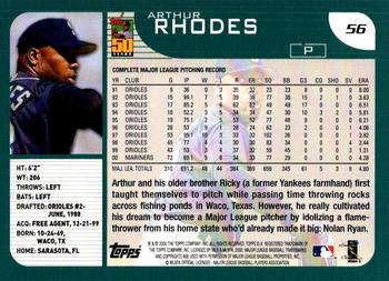 2001 Topps #56 Arthur Rhodes Back